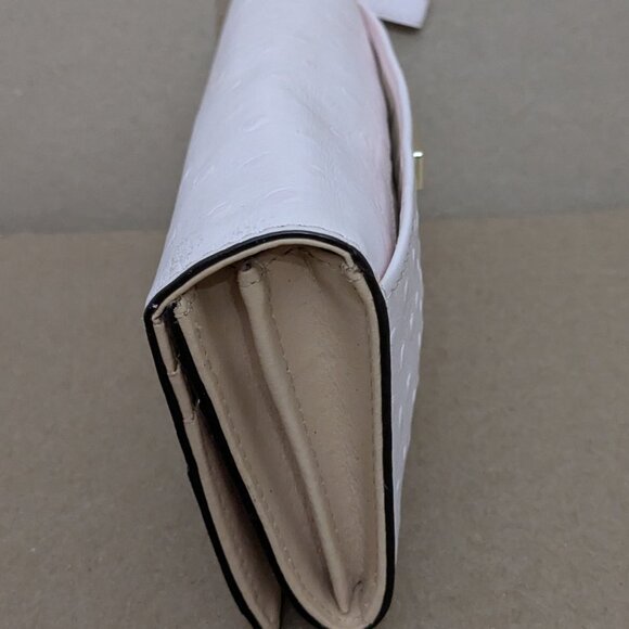 Kate Spade New York Leather Bow Wallet Wristlet Clutch Cream Retractable Strap . - Picture 6 of 11